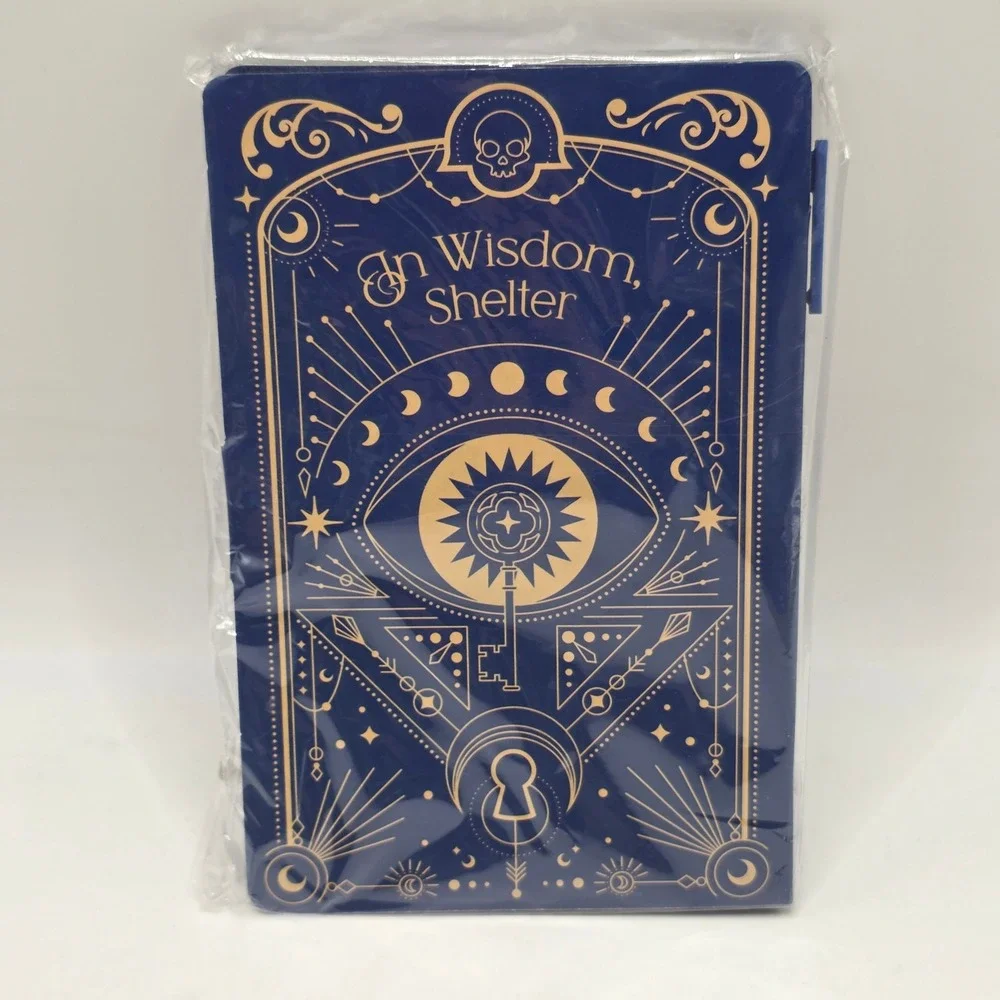 Celestial Stationery Set In Sapienta Umbraculum Navy Gold Folio Pen Sticky Notes